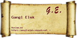 Gangl Elek névjegykártya